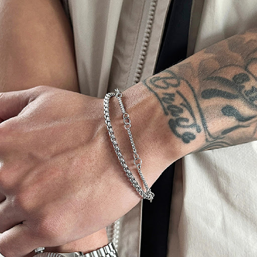 Title 6, Fashion Titanium Steel Bracelet Mens Double La...