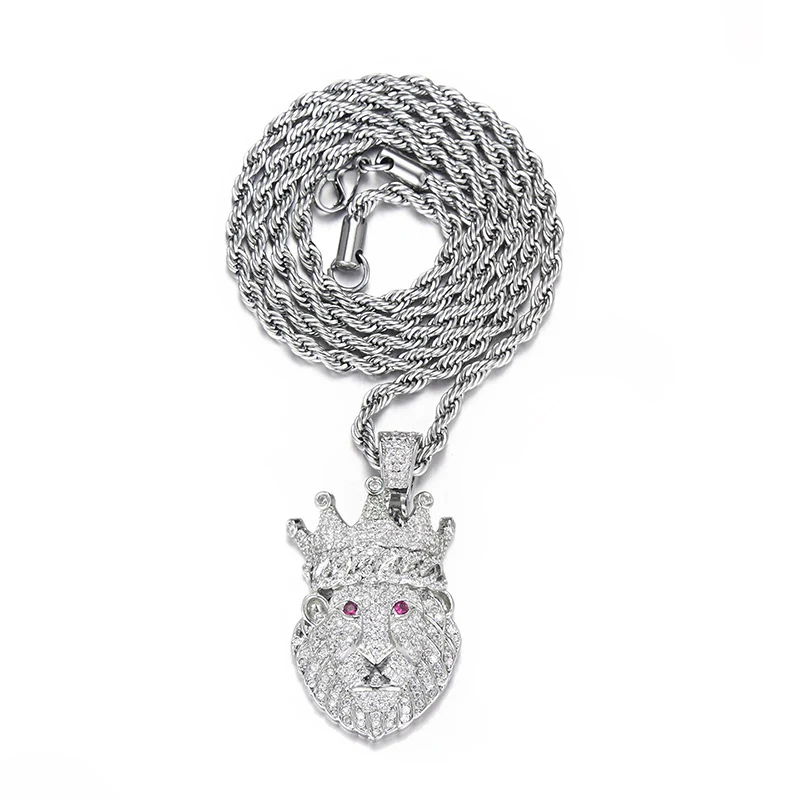 Title 3, Collier pendentif Couronne Hip Hop Européen Zir...