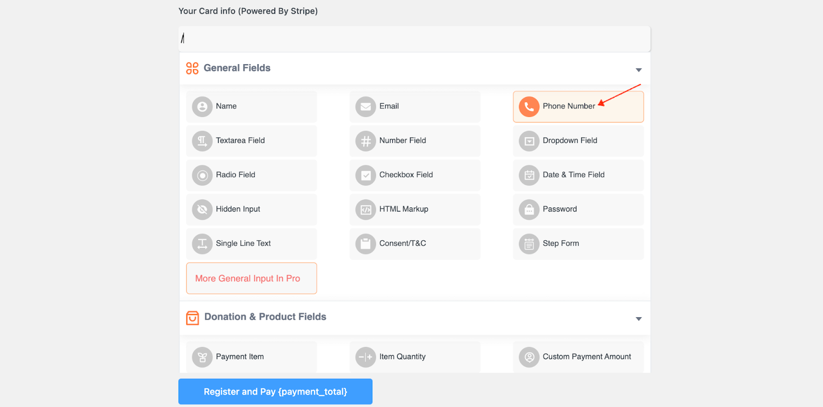 how to add an input field in paymattic