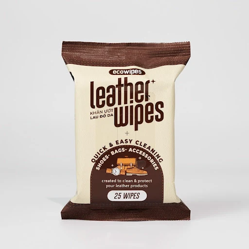 3 Gói Khăn lau giày da Leather Wipes 25 tờ EcoWipes