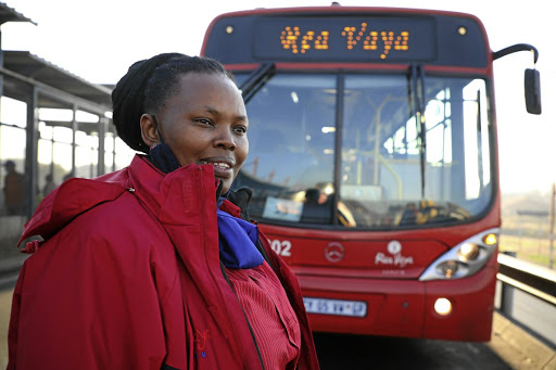 Zanele Mavuso, a Rea Vaya bus driver, prays for protection every day before work.