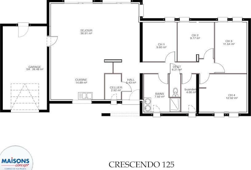  Vente Terrain + Maison - Terrain : 1 100m² - Maison : 110m² à Talmont-Saint-Hilaire (85440) 