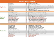 Just Combos menu 2