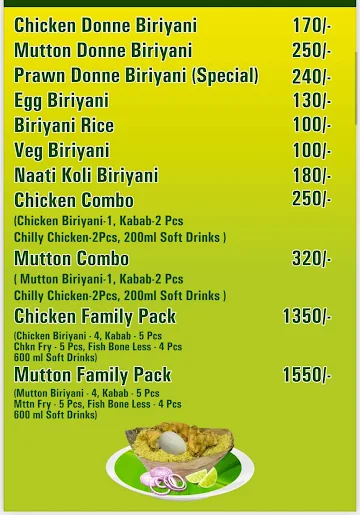 PVS Donne Biryani menu 