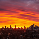 City Skyscrapers at Sunset