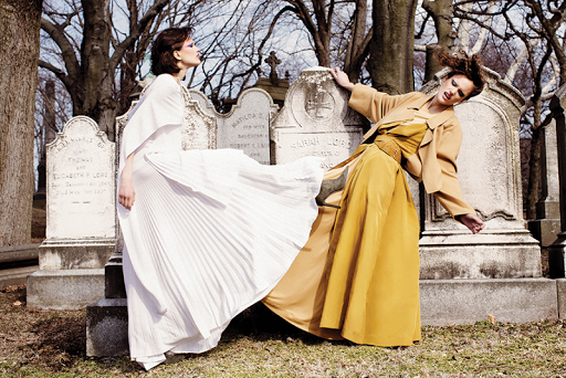 Fashion editorial featuring looks from Agnona, Jimmy Choo and Carolee.