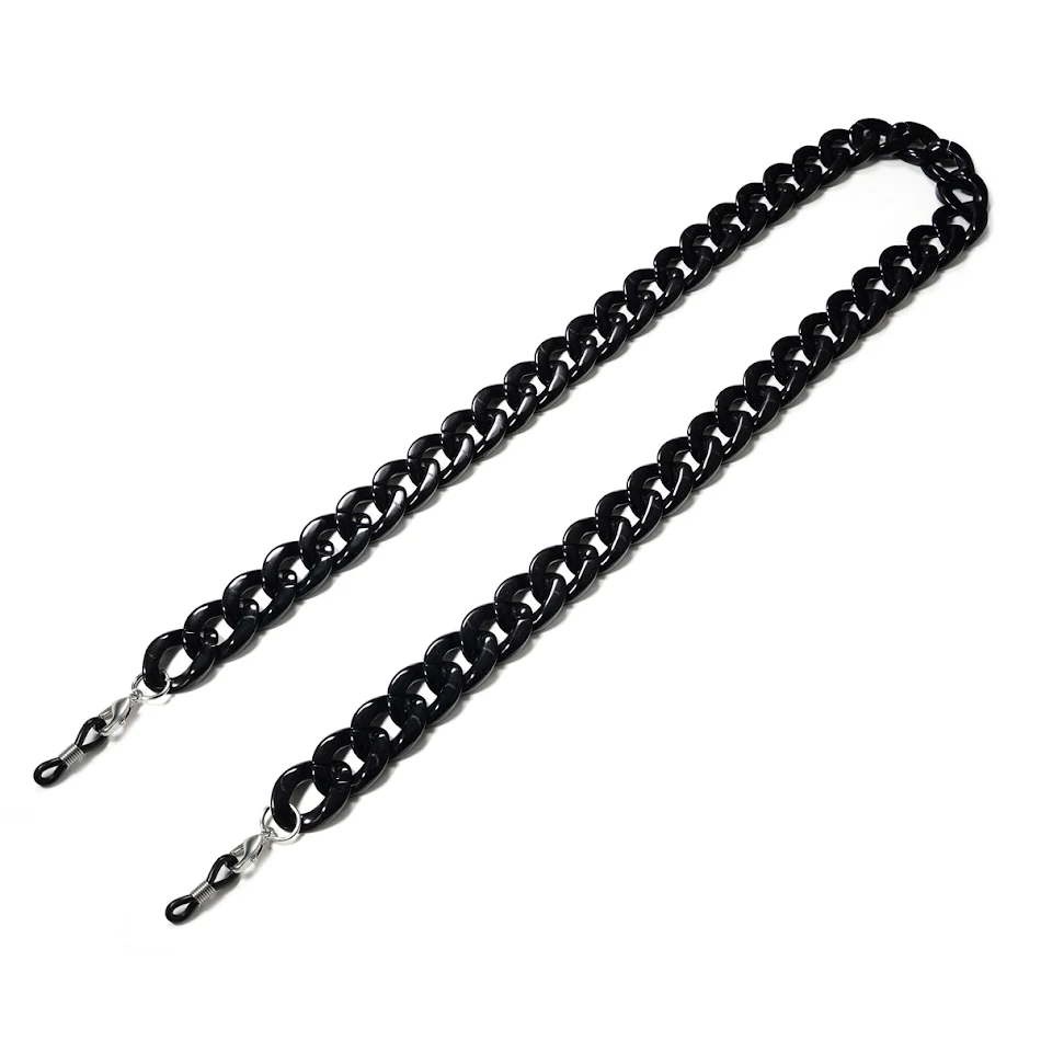 Acryl brillenketting amberkleurige tweekleurige spiegelriem. Houd je bril veilig en stijlvol. De perfecte combinatie van functionaliteit en mode.