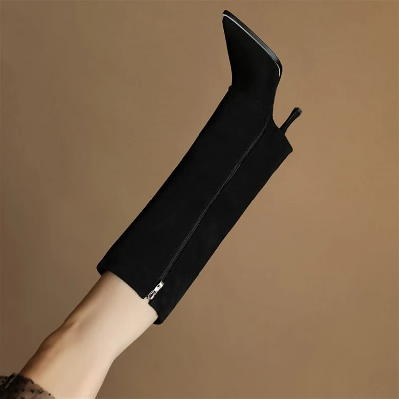 Title 2, Botas de tacón de aguja altas para mujer con cr...