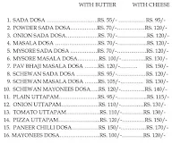 Kisan Dosawala menu 1