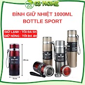 Bình Giữ Nhiệt 1000Ml Cshome Cao Cấp Có Nắp Lọc Trà - Bình Đựng Nước Thể Thao Bottle Sport Lõi Inox 304 Không Gỉ Có Dây