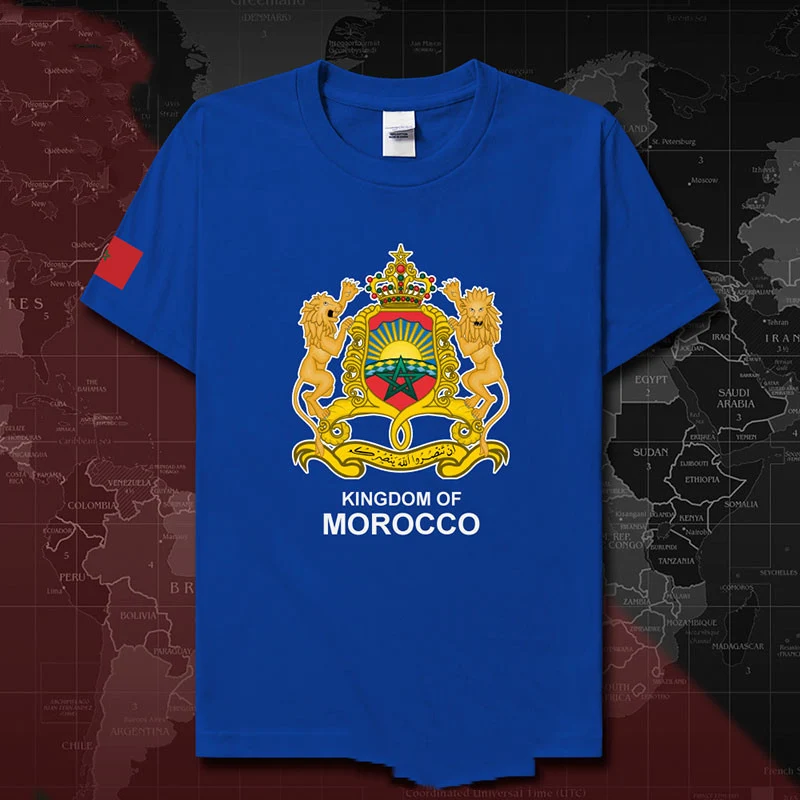 Morocco Cotton Short-Sleeved T-Shirt Student Sports National Clothes
