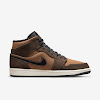 air jordan 1 mid se dark chocolate / archaeo brown / black / crimson bliss