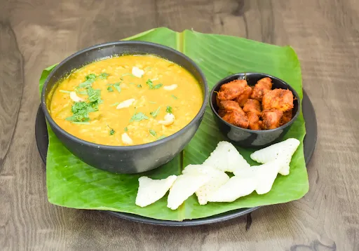 Sambar Rice With Chicken Fry