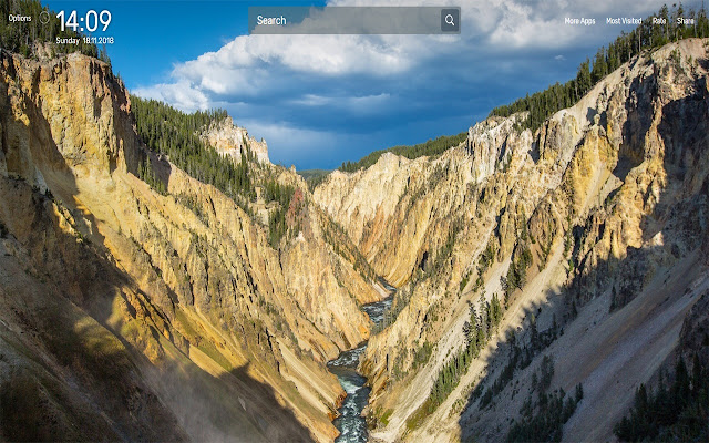 Yellowstone Park Wallpapers NewTab Theme