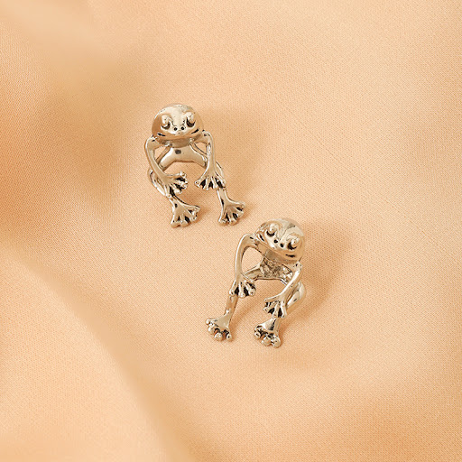Title 7, Personalized Punk Frog Stud Earrings, Removable...