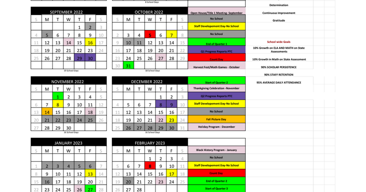 RVD1 Trix Family Academy Master 2022-2023 School Calendar