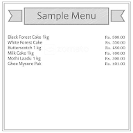 Zam Zam Sweets & Bakery menu 2