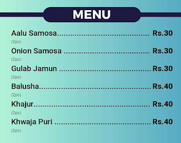 Sonu Samosa Wala menu 