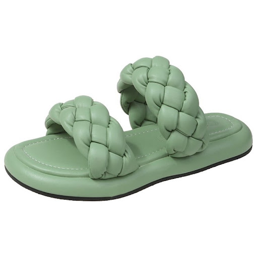 Title 5, Candy Color Woven Flat Sandals And Slippers. En...