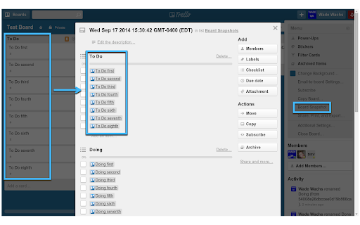 Trello Board Snapshot