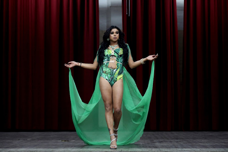 Rebecca Maharaj, 25, from Chatsworth showcases herself in a swimwear at Miss Transgender South Africa 2022 in Newlands East Community Hall. Photo: SANDILE NDLOVU