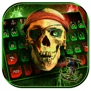 Pirate Keyboard Theme green fire skull 10001001 Icon