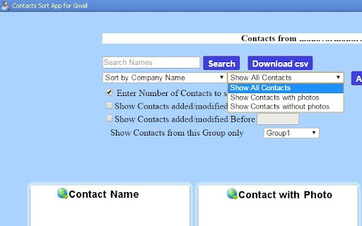 Contacts Sort App