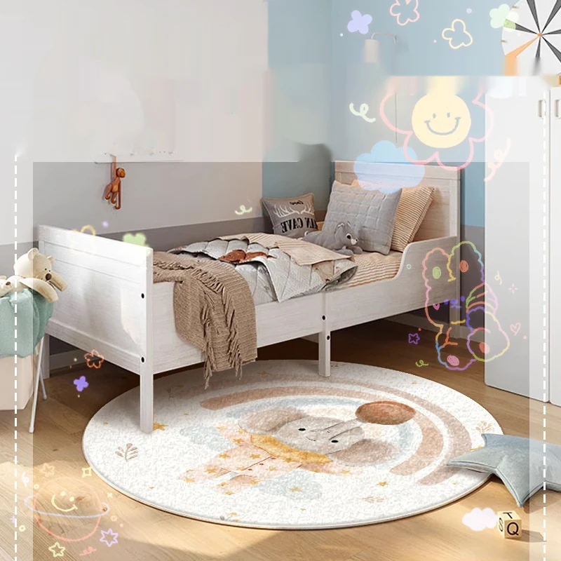 Cartoon-Serie Wohnzimmer runder Teppich, dekorativ, rutschfest und weich, ideal für Kinderzimmer, für Spielen und gemütliches Wohnen.