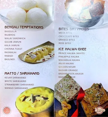 Morbiwala Sweet Mart, Bhakti Park menu 