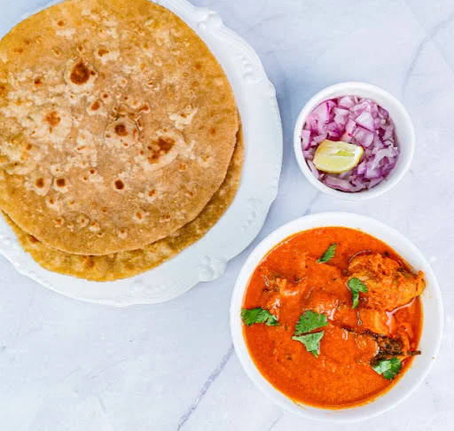 Tawa Chicken & Whole Wheat Paratha (3 Parathas)