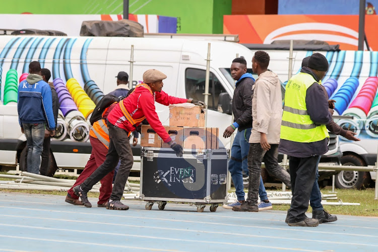 Preparation underway at Kasarani stadium.