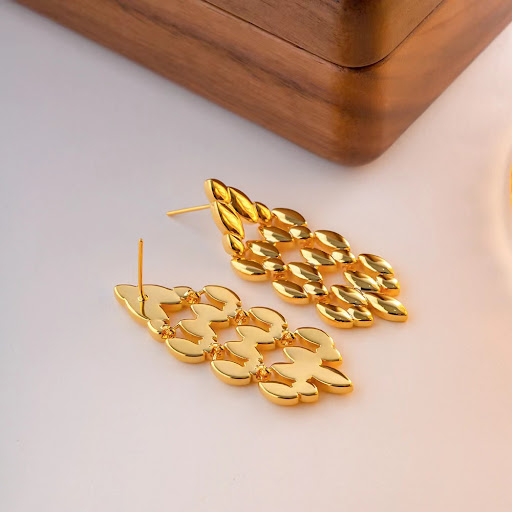 Title 4, Vintage Earrings Woven Chain Earrings, sophisti...