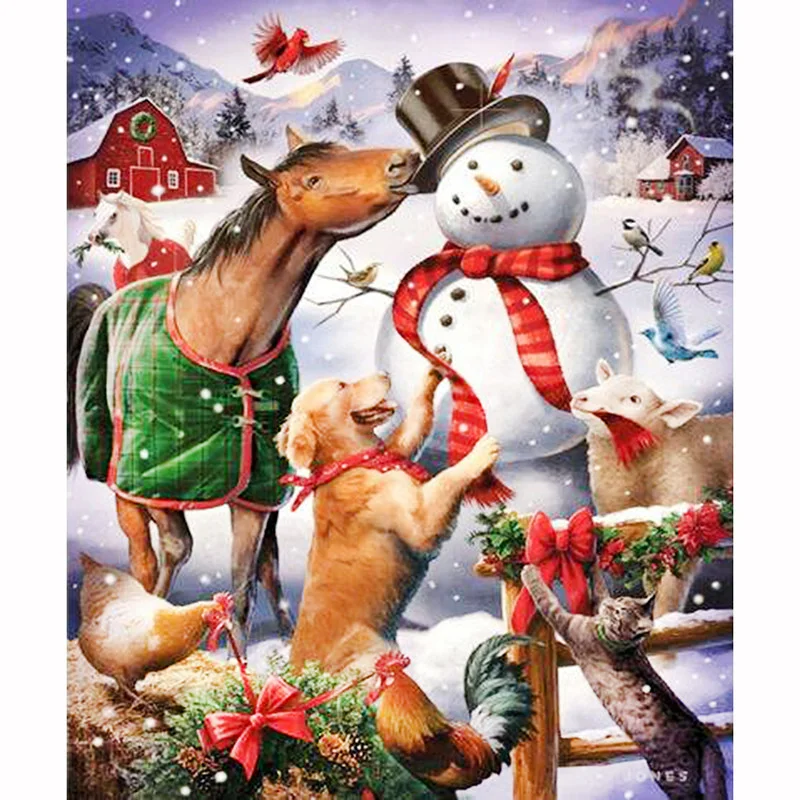 Title 4, Diamond Painting Boneco de Neve 5D Bordado Pont...