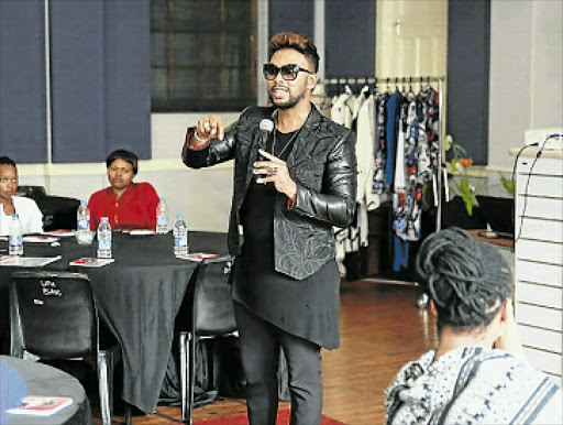 AMAZING OPPORTUNITY: Fashion guru David Tlale addresses aspiring fashion designers in last year's Buyel' Ekhaya workshop Picture: SUPPLIED