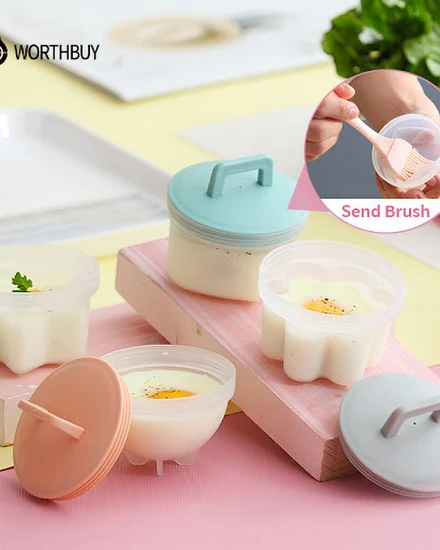 WORTHBUY 4 Pcs/Set Cute Egg Cooker Tools With Brush Plast... - 1