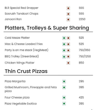 BLR Brewing Company menu 