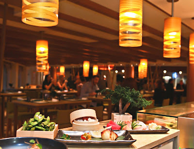 Enjoy sushi, sashimi, and sake at Bonsai Sushi, one of the many dining options on Carnival Vista.