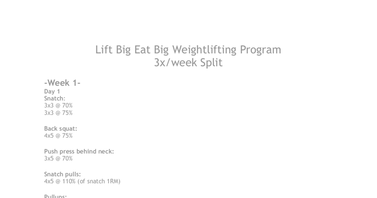 Lbeb 12 Week Olympic Weightlifting Program Pdf Google Drive