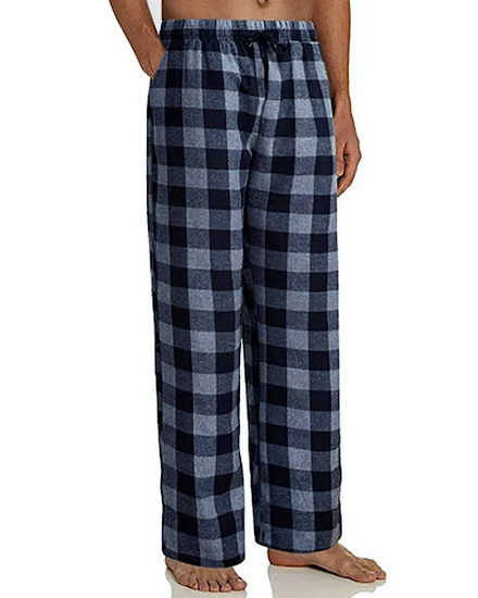 Men'S Nightwear Mens Pajamas Plaid Long Pant With Pockets... - 1