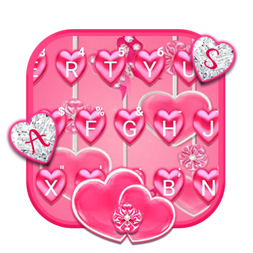 Pink Hearts Keyboard Theme