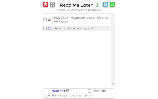 Read Me Later - Save Tabs to Read List