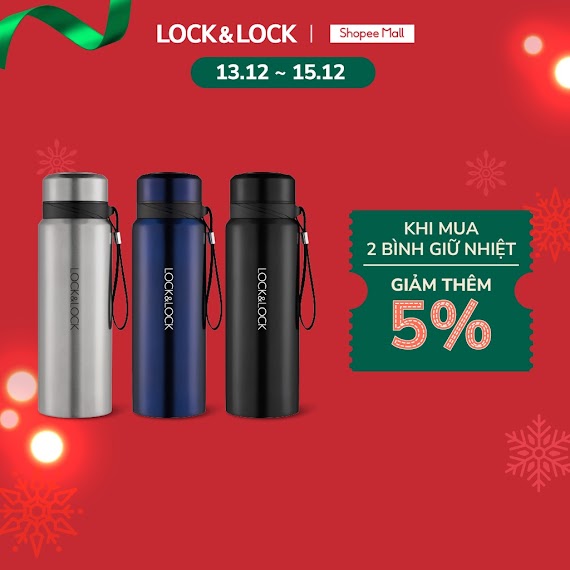 [Lifemc12Bpc - 8% Đơn 350K] Bình Giữ Nhiệt Lock&Lock Vacuum Bottle Lock&Lock (800Ml) - Lhc6180 (3 Màu)