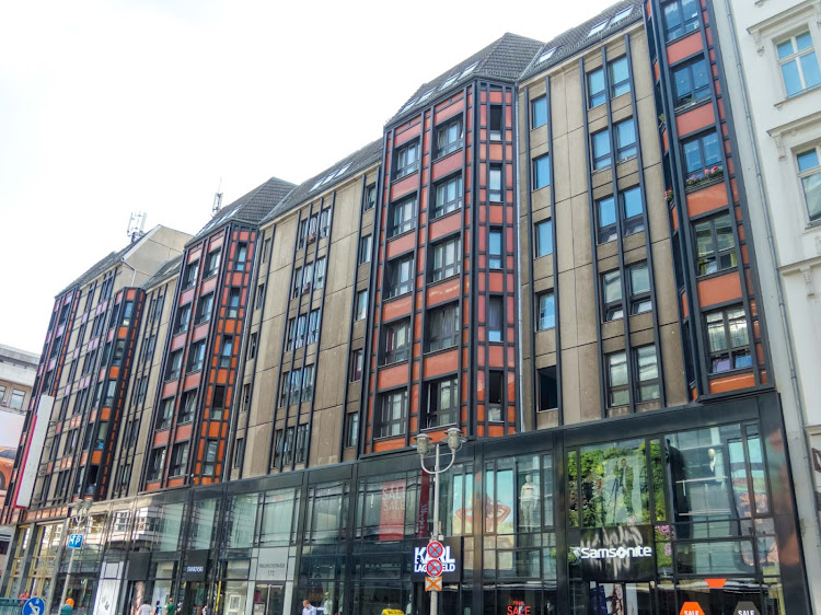 Some of the colorful buildings in downtown Berlin. 