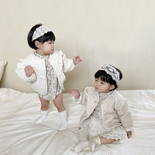 Title 2, Babys Lightweight Zipper Lace Jacket Cotton-pa...