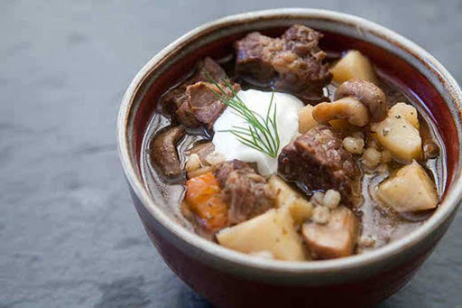 Delicious Beef and Barley Stew with Mushrooms