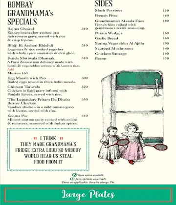 Grandmama's Cafe menu 