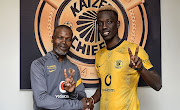 Kaizer Chiefs coach Arthur Zwane with Burundian striker Bonfils-Caleb Bimenyimana. 
