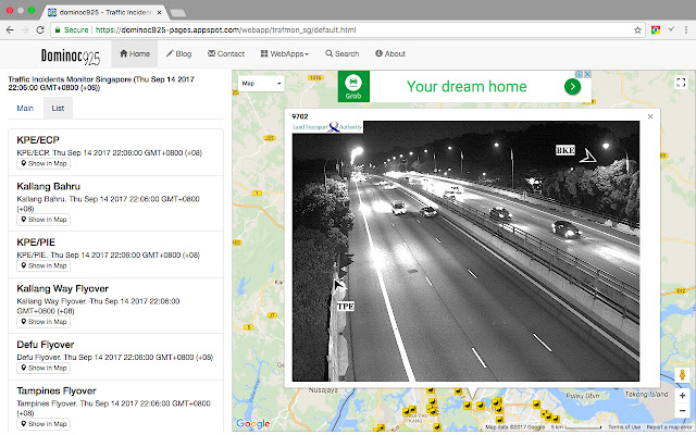 Traffic Incidents Monitor Singapore chrome extension