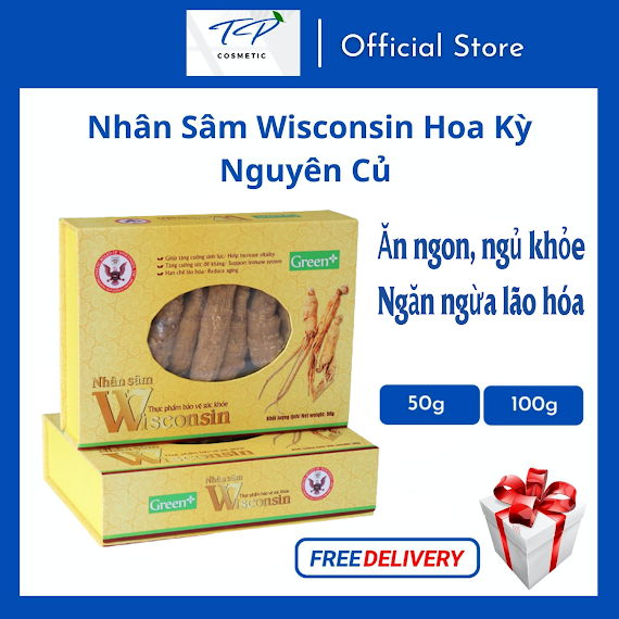 [Freeship Xtra] Nhân Sâm Wisconsin Hoa Kỳ (Sâm Mỹ) Nguyên Củ 50G, 100G: Bồi Bổ Sức Khỏe, Tăng Sức Đề Kháng, Điều Hòa Lipid Máu.