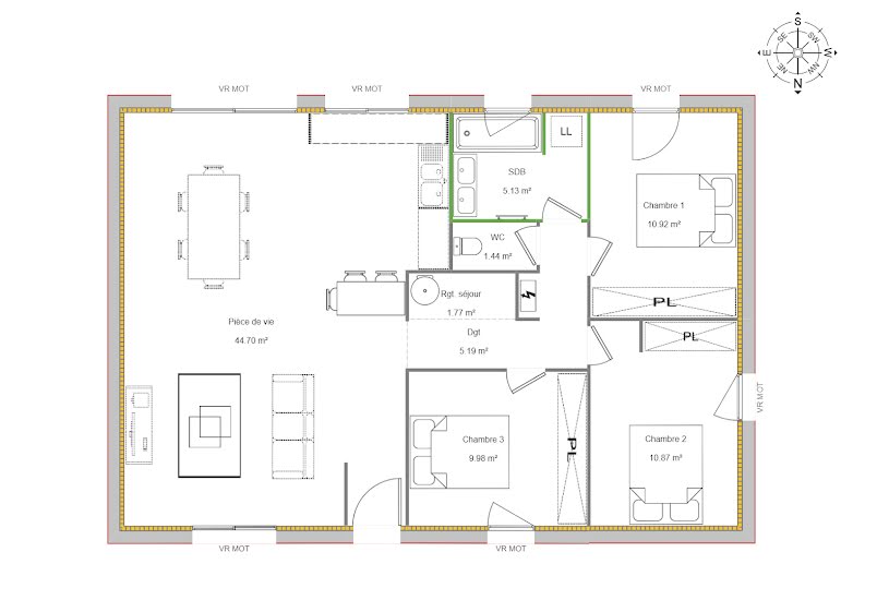  Vente Terrain + Maison - Terrain : 1 600m² - Maison : 90m² à Bénéjacq (64800) 